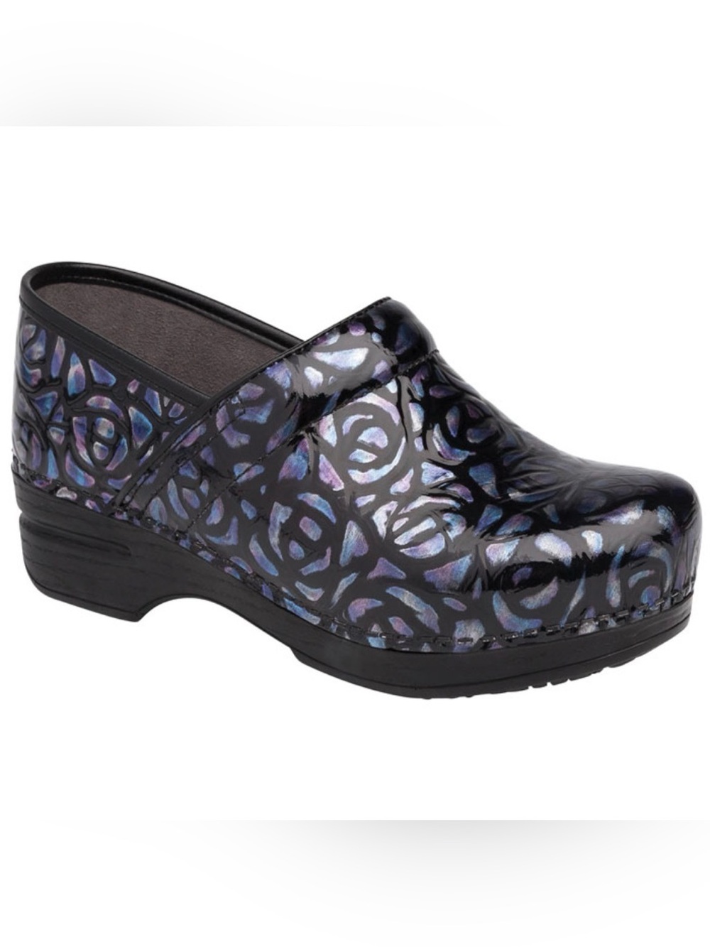 Dansko Pro XP Clog "Night Rose" Patent Leather Padded Instep Anti-Fatigue Sz 7